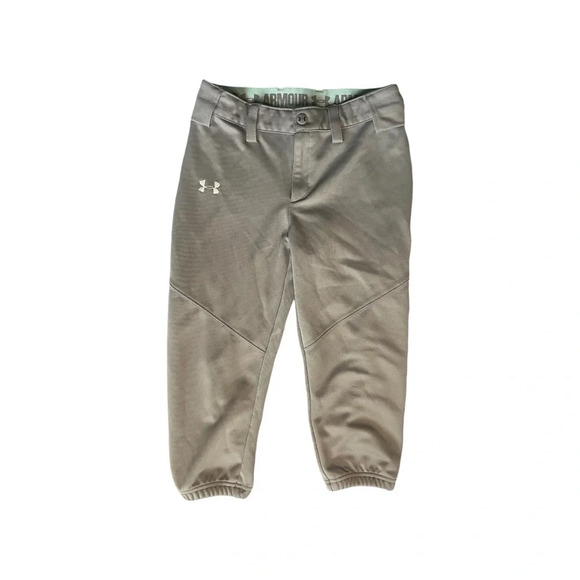 Under Armour Youth Medium Baseball Pants Gray Elastic Hem HeatGear - Picture 10 of 10